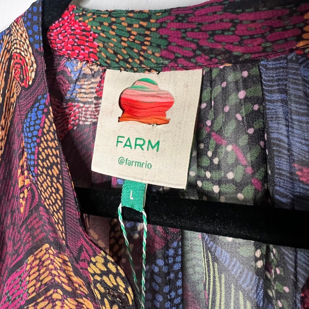 Farm Rio Dotted Macaws Maxi Dress Size Large NWT - Picture 5 of 8